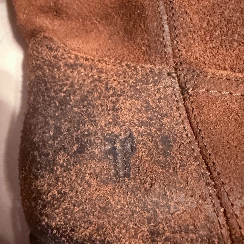 Frye Two-Tone Brown Leather Heeled Boots - Picture 5 of 6